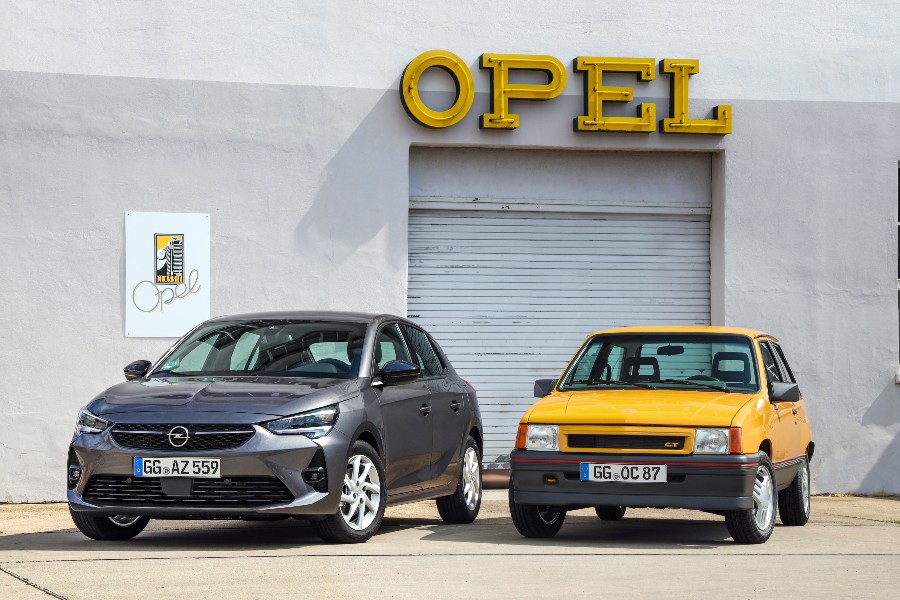 opel corsa nouvelle ancienne jaune