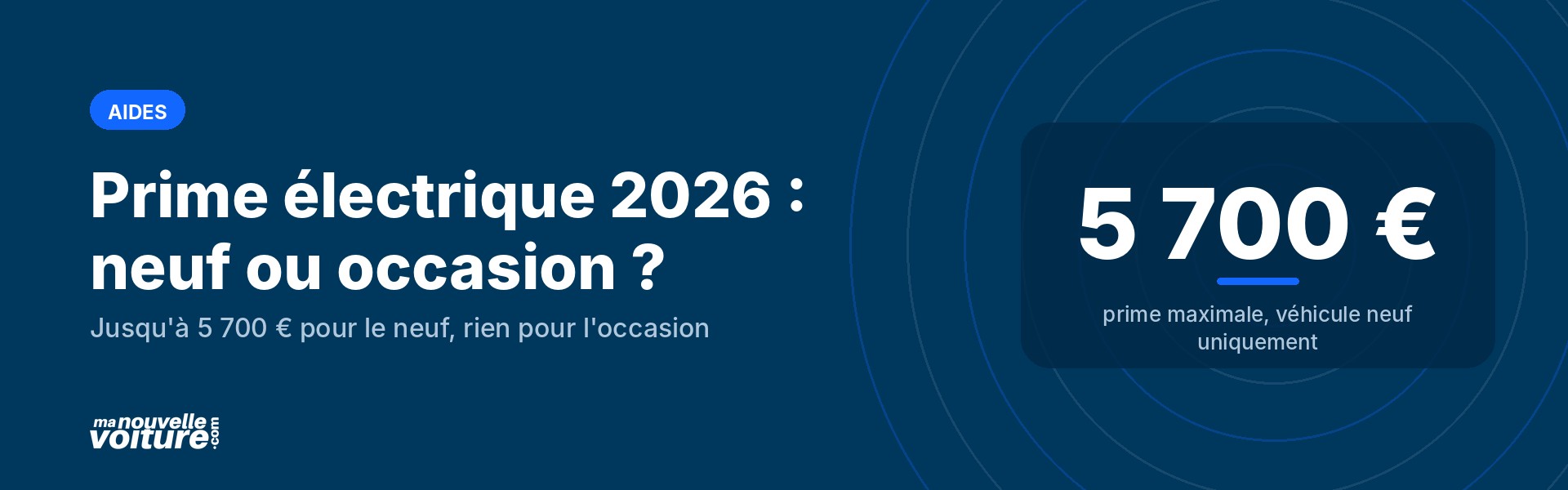 Prime voiture électrique occasion 2026 : montant, conditions